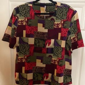 COPY - Jungle pattern short sleeve blouse